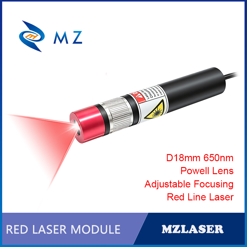 Industrial Laser Line Generator - 파월 렌즈 조정 가능한 포커싱 D18mm